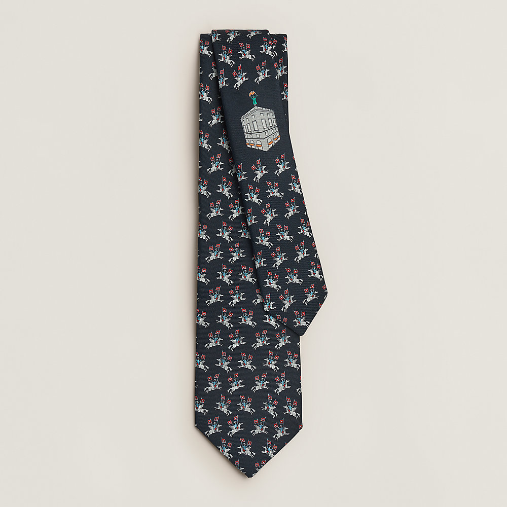 Sur les Toits d'Hermès tie - Blue | Hermès USA